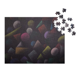 Chromatic Constructs Jigsaw puzzle with tin